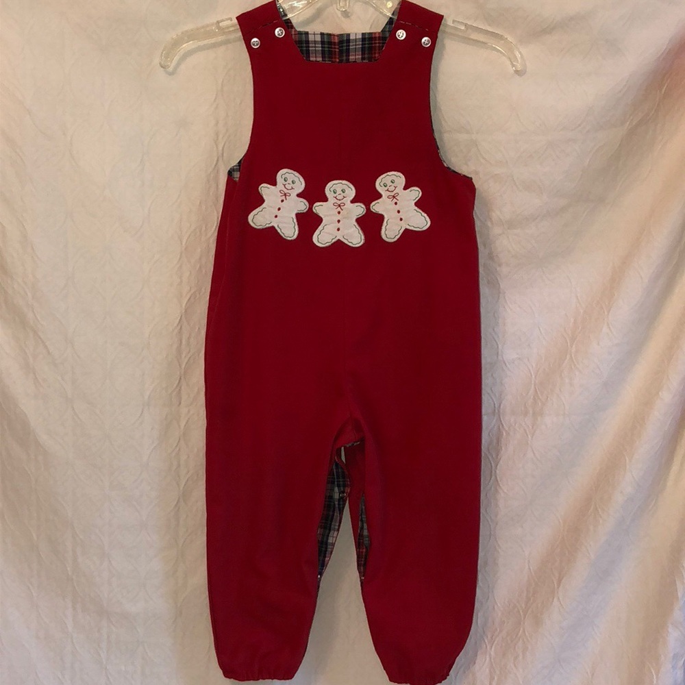 Reversible Boy’s Romper Red/Plaid Size 4T